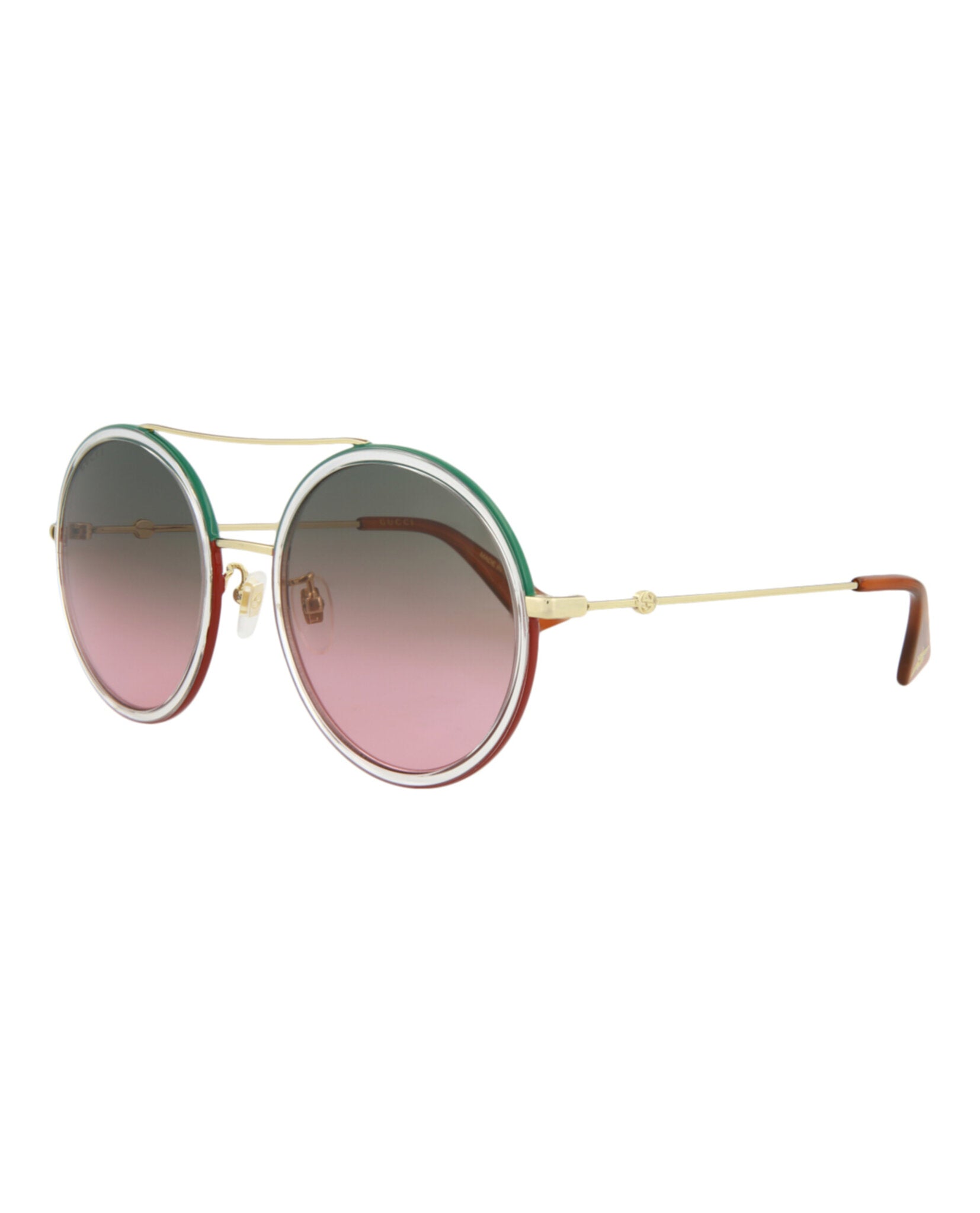 Gucci Womens Round/Oval Gold Gold Green Fashion Designer Eyewear