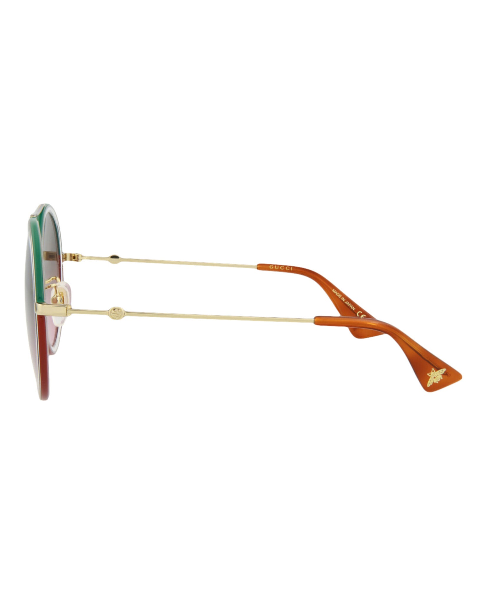 Gucci Womens Round/Oval Gold Gold Green Fashion Designer Eyewear