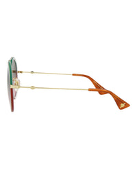 Gucci Womens Round/Oval Gold Gold Green Fashion Designer Eyewear