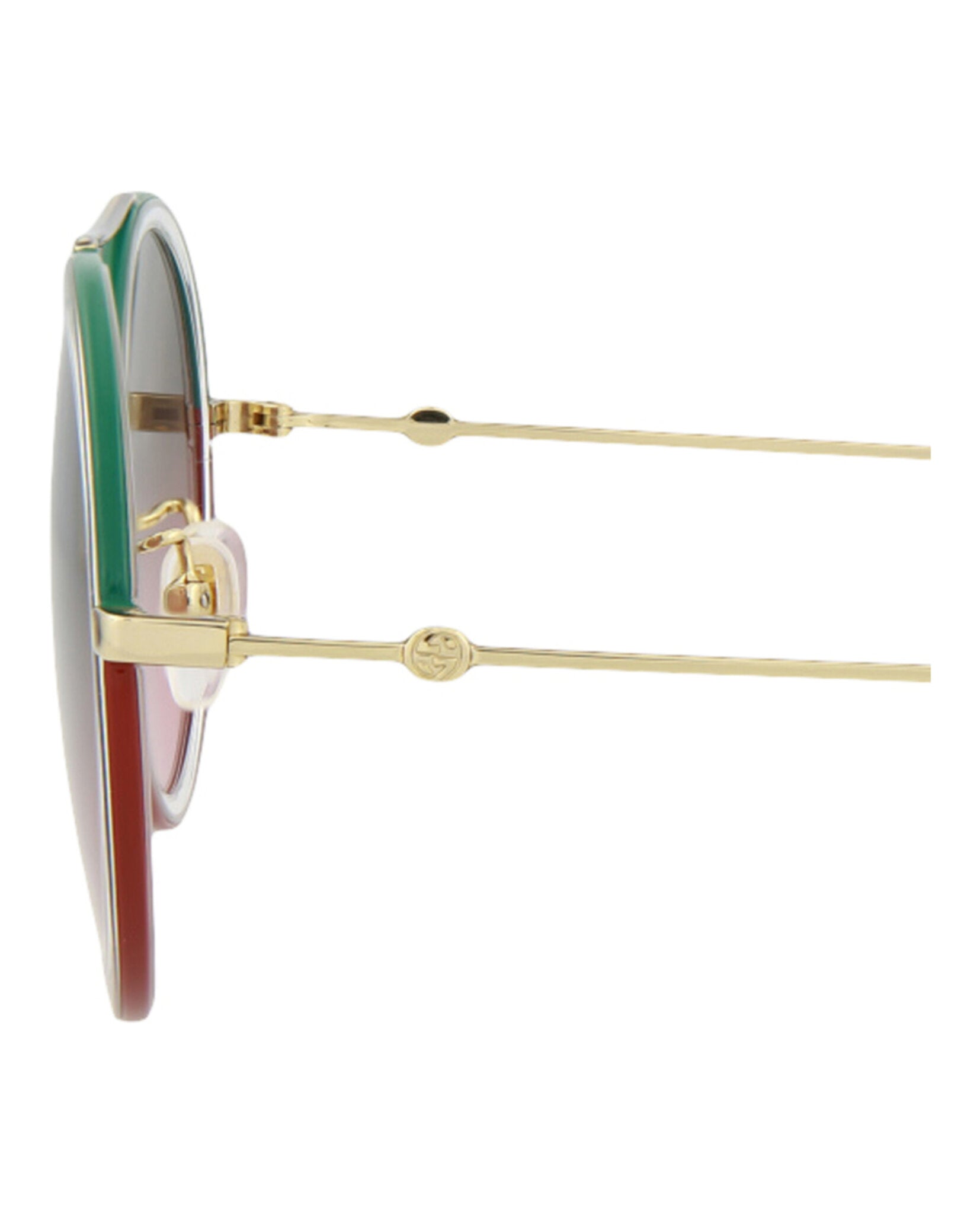 Gucci Womens Round/Oval Gold Gold Green Fashion Designer Eyewear