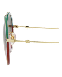 Gucci Womens Round/Oval Gold Gold Green Fashion Designer Eyewear