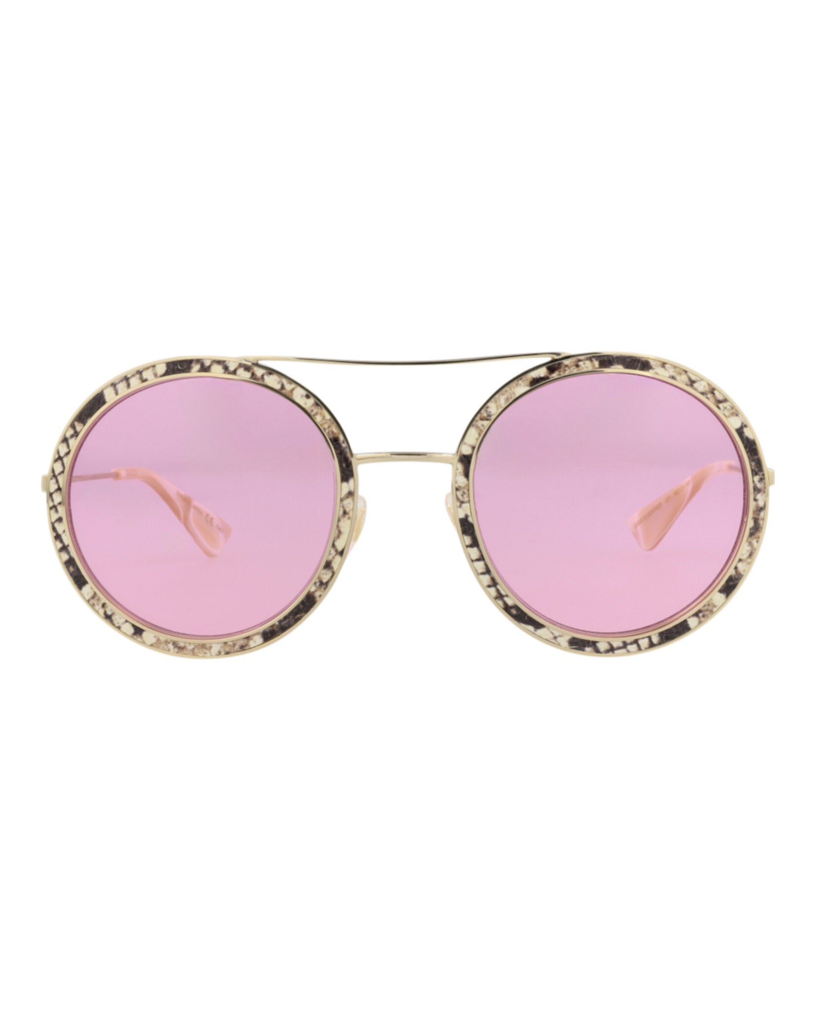 Gucci Womens Round/Oval Ivory Gold Pink Fashion Designer Eyewear
