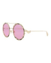 Gucci Womens Round/Oval Ivory Gold Pink Fashion Designer Eyewear