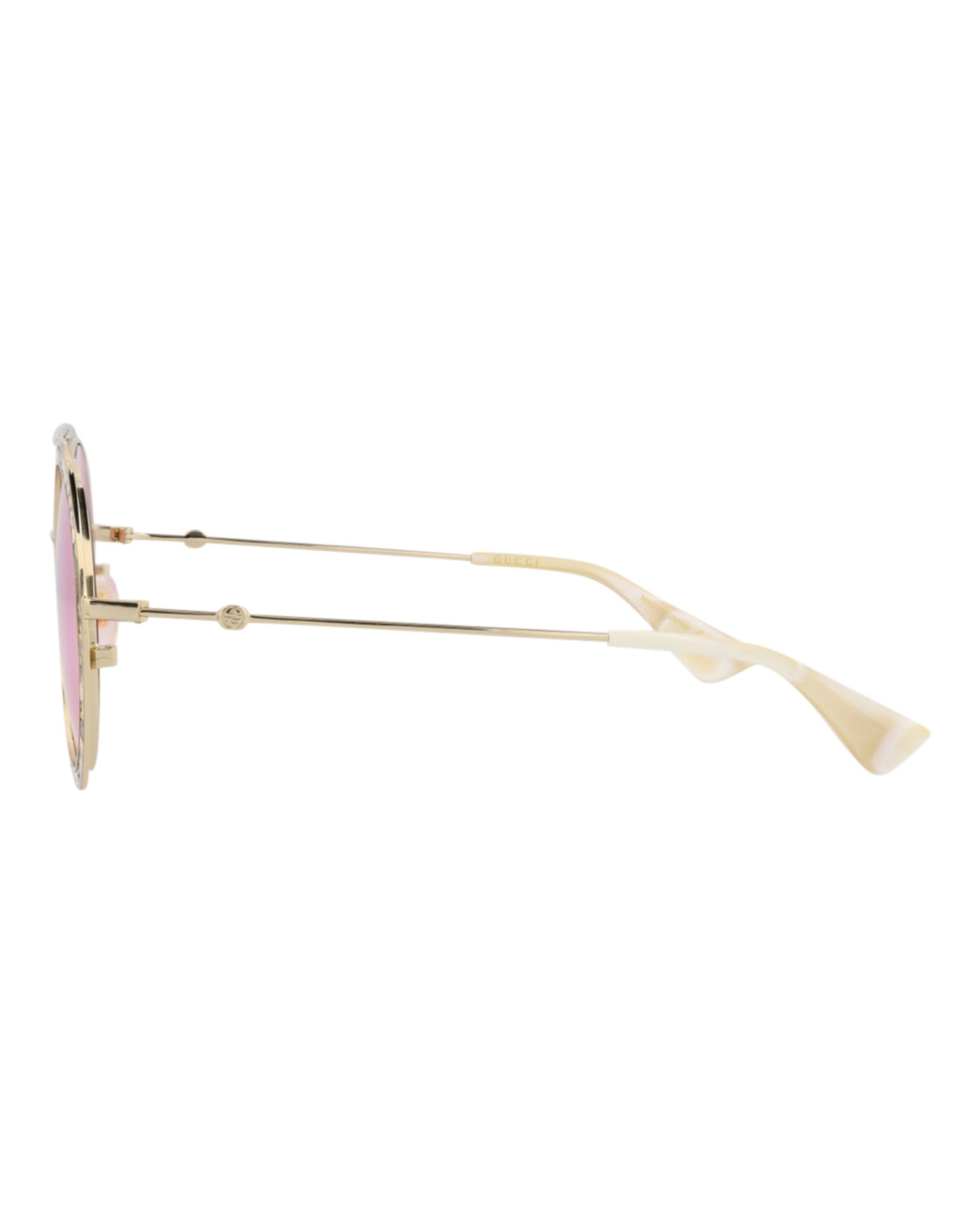 Gucci Womens Round/Oval Ivory Gold Pink Fashion Designer Eyewear