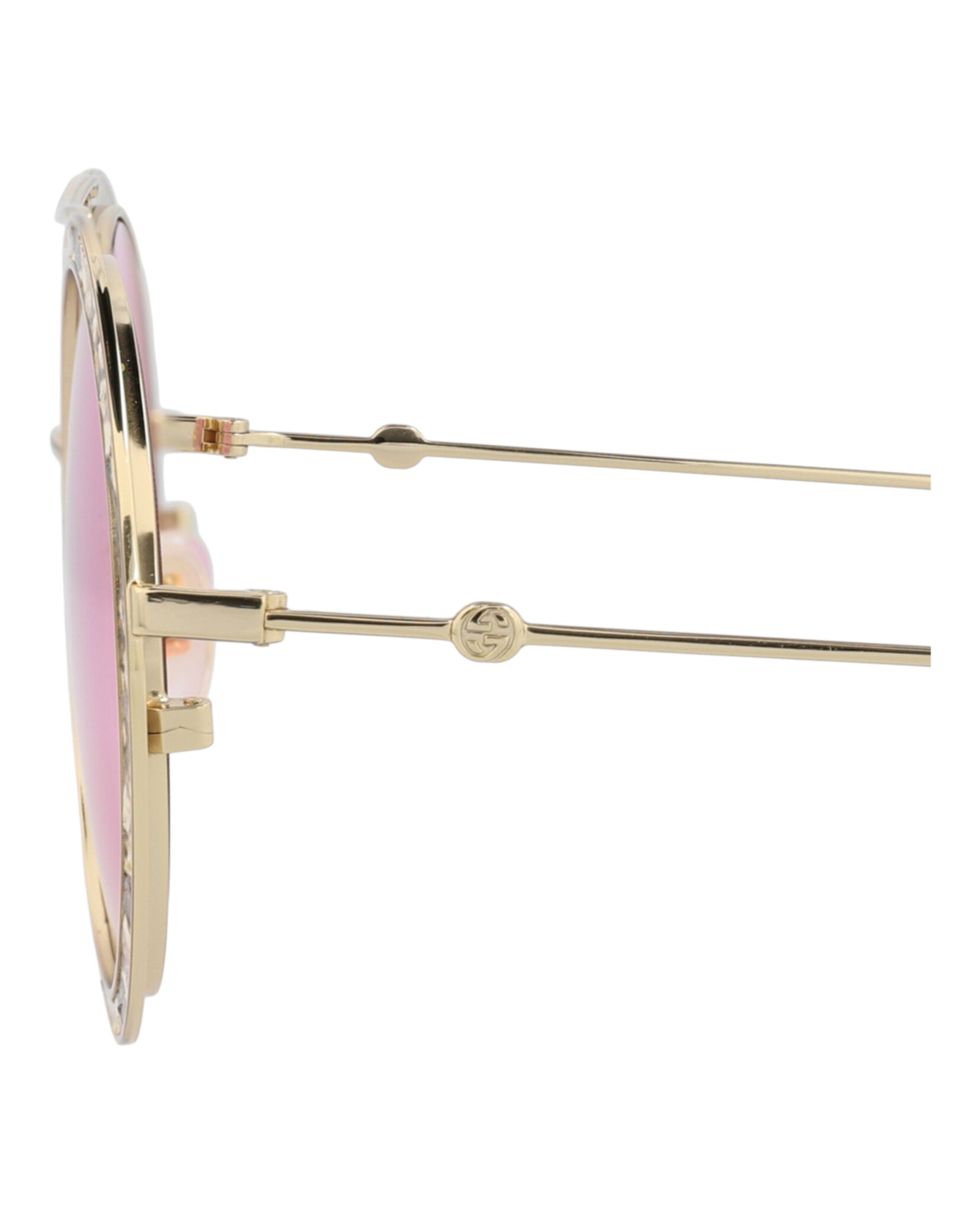 Gucci Womens Round/Oval Ivory Gold Pink Fashion Designer Eyewear