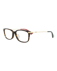 Gucci Womens Square/Rectangle Havana Gold Transparent Fashion Designer Eyewear