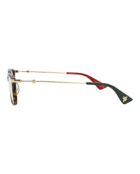 Gucci Womens Square/Rectangle Havana Gold Transparent Fashion Designer Eyewear