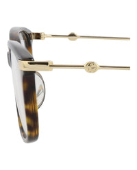 Gucci Womens Square/Rectangle Havana Gold Transparent Fashion Designer Eyewear