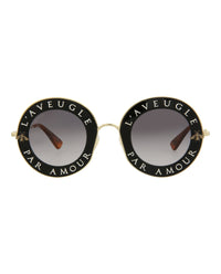 Gucci Womens Round/Oval Black Gold Grey Fashion Designer Eyewear