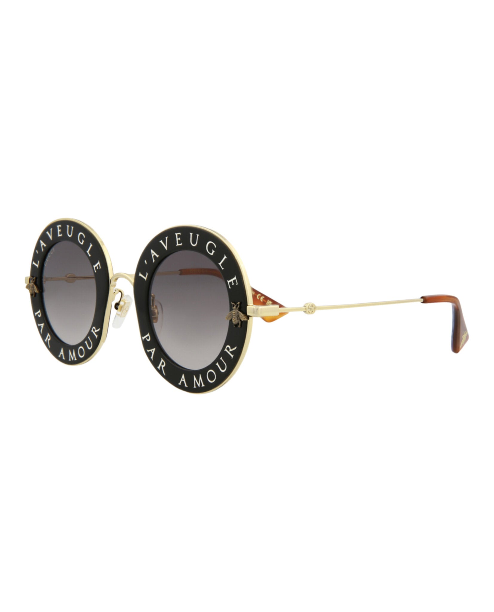 Gucci Womens Round/Oval Black Gold Grey Fashion Designer Eyewear