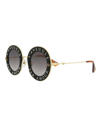 Gucci Womens Round/Oval Black Gold Grey Fashion Designer Eyewear