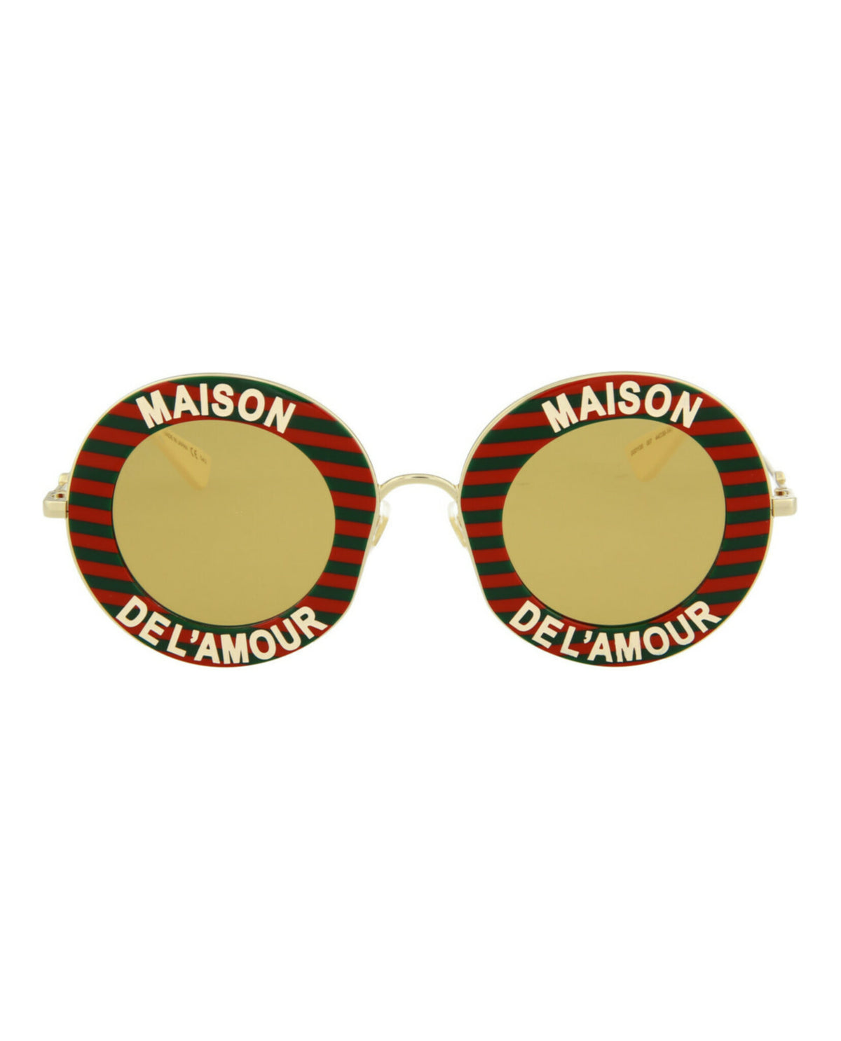 Gucci Gucci Womens Round/Oval Red Gold Yellow Fashion Designer Eyewear