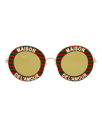 Gucci Gucci Womens Round/Oval Red Gold Yellow Fashion Designer Eyewear