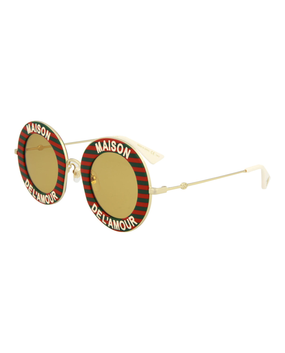 Gucci Gucci Womens Round/Oval Red Gold Yellow Fashion Designer Eyewear