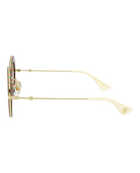 Gucci Gucci Womens Round/Oval Red Gold Yellow Fashion Designer Eyewear