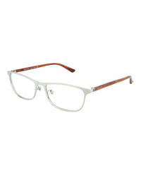 Gucci Unisex Square/Rectangle Gold Havana Transparent Fashion Designer Eyewear