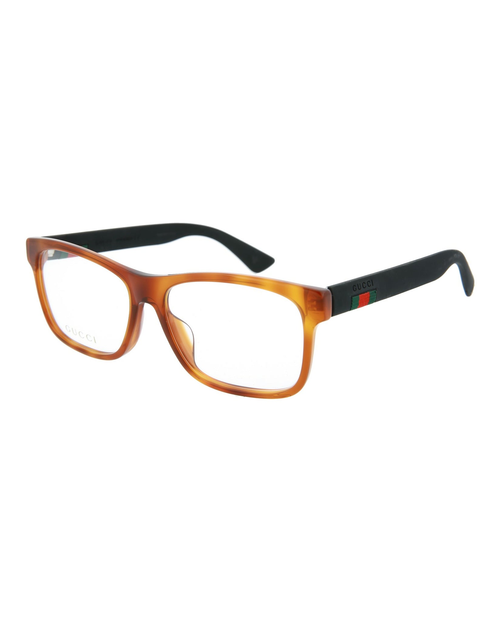 Gucci Gucci Mens Square/Rectangle Havana Black Transparent Fashion Designer Eyewear