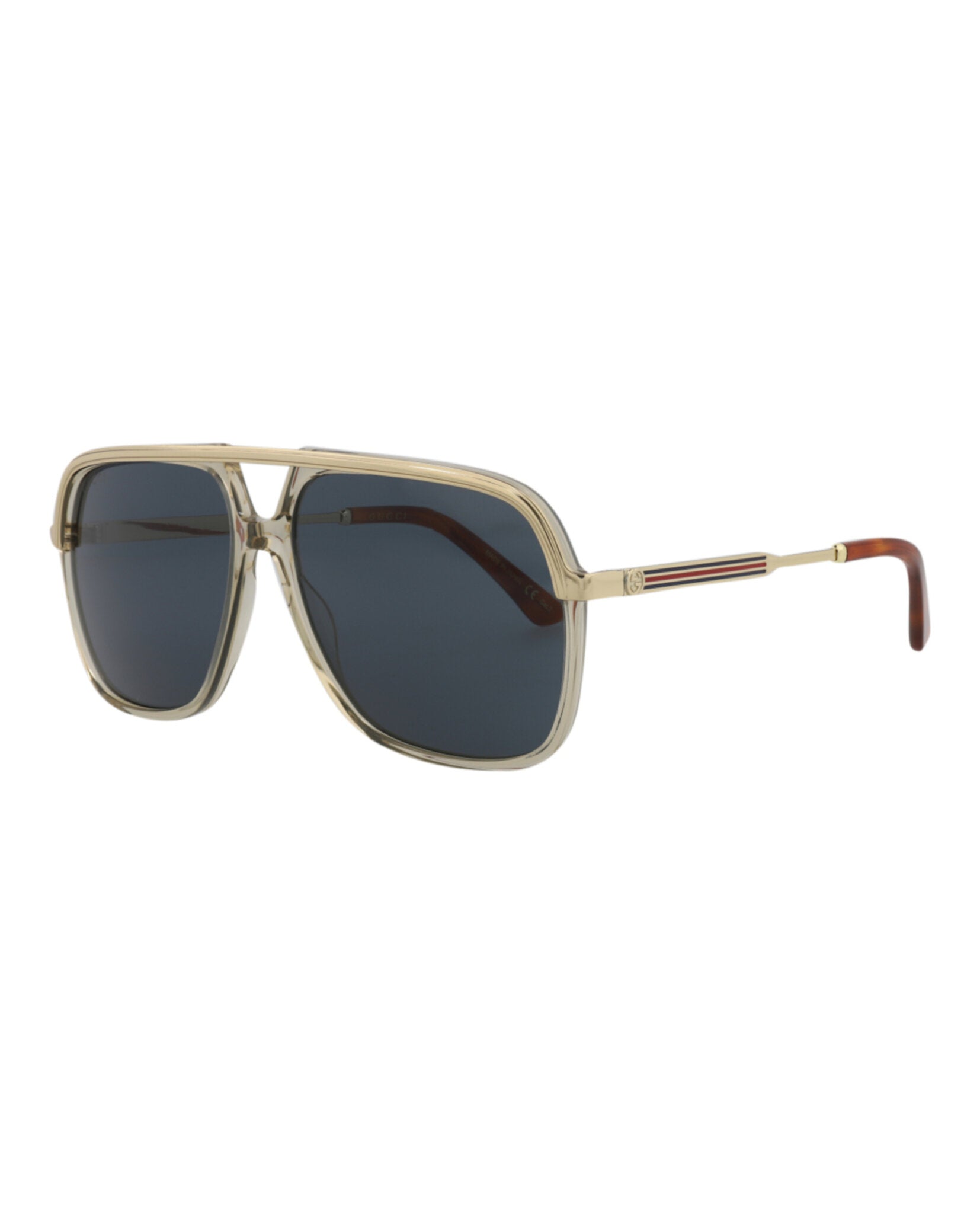 Gucci Gucci Unisex Aviator Brown Gold Blue Fashion Designer Eyewear
