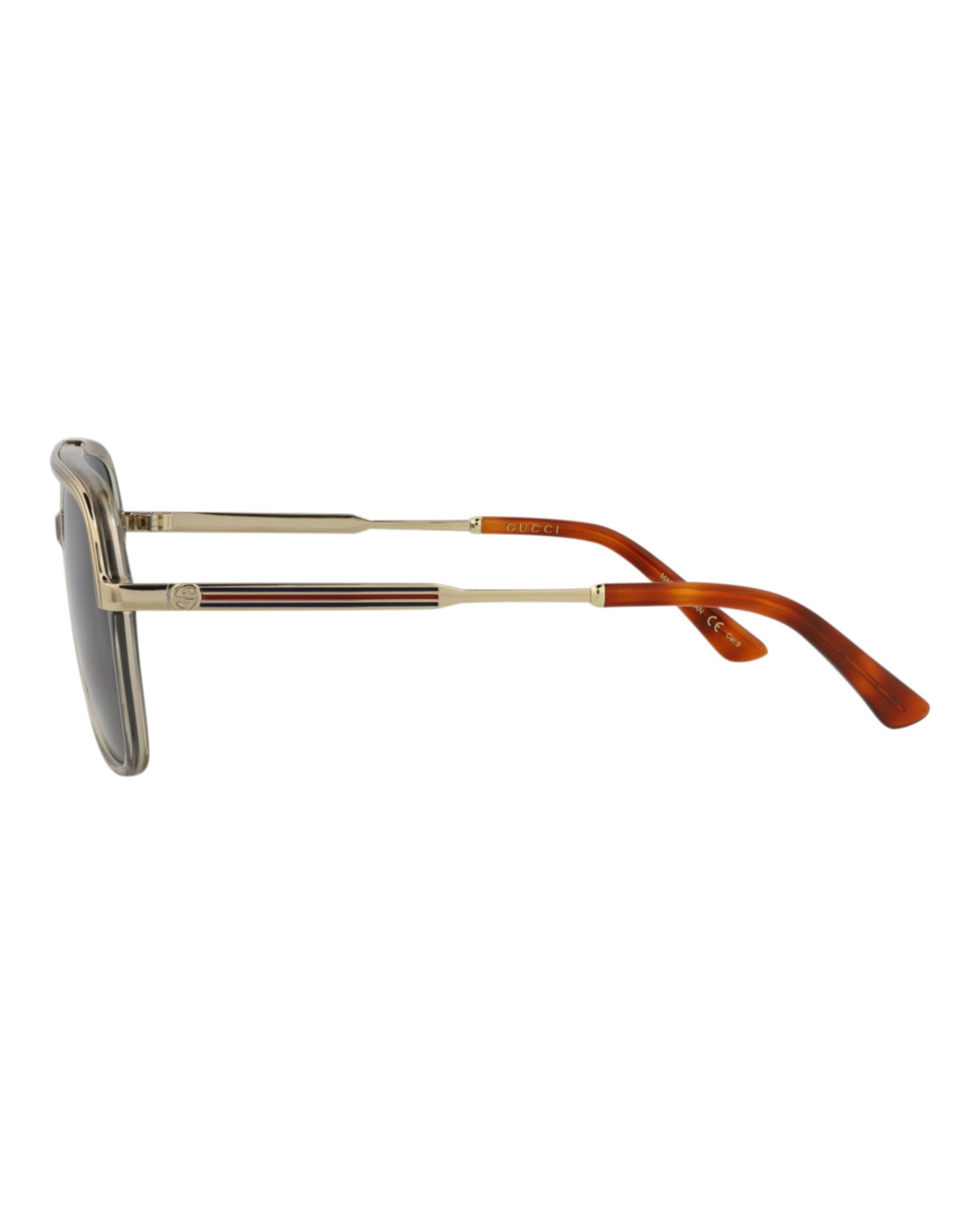 Gucci Gucci Unisex Aviator Brown Gold Blue Fashion Designer Eyewear