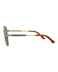 Gucci Gucci Unisex Aviator Brown Gold Blue Fashion Designer Eyewear