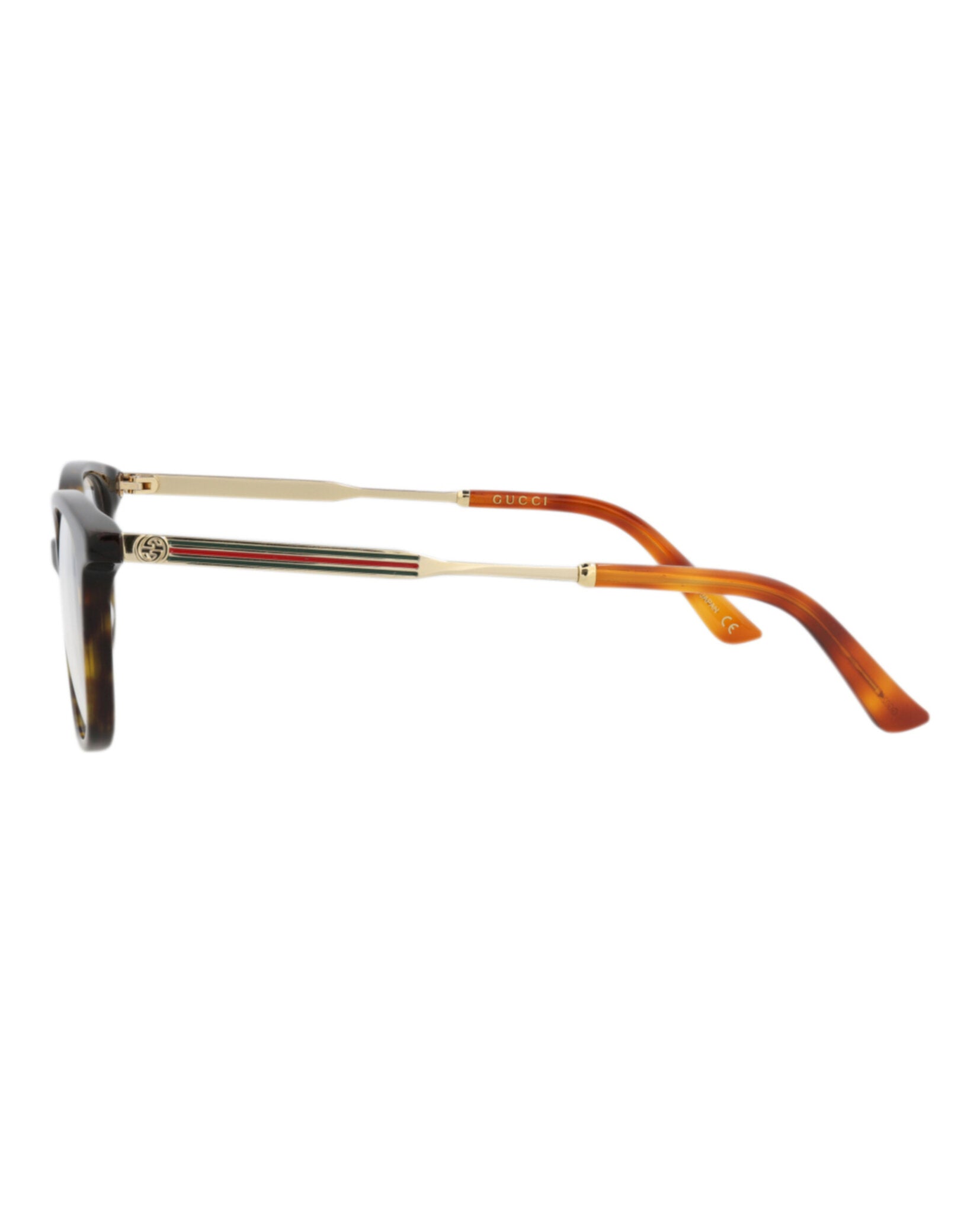 Gucci Gucci Womens Square/Rectangle Havana Gold Transparent Fashion Designer Eyewear