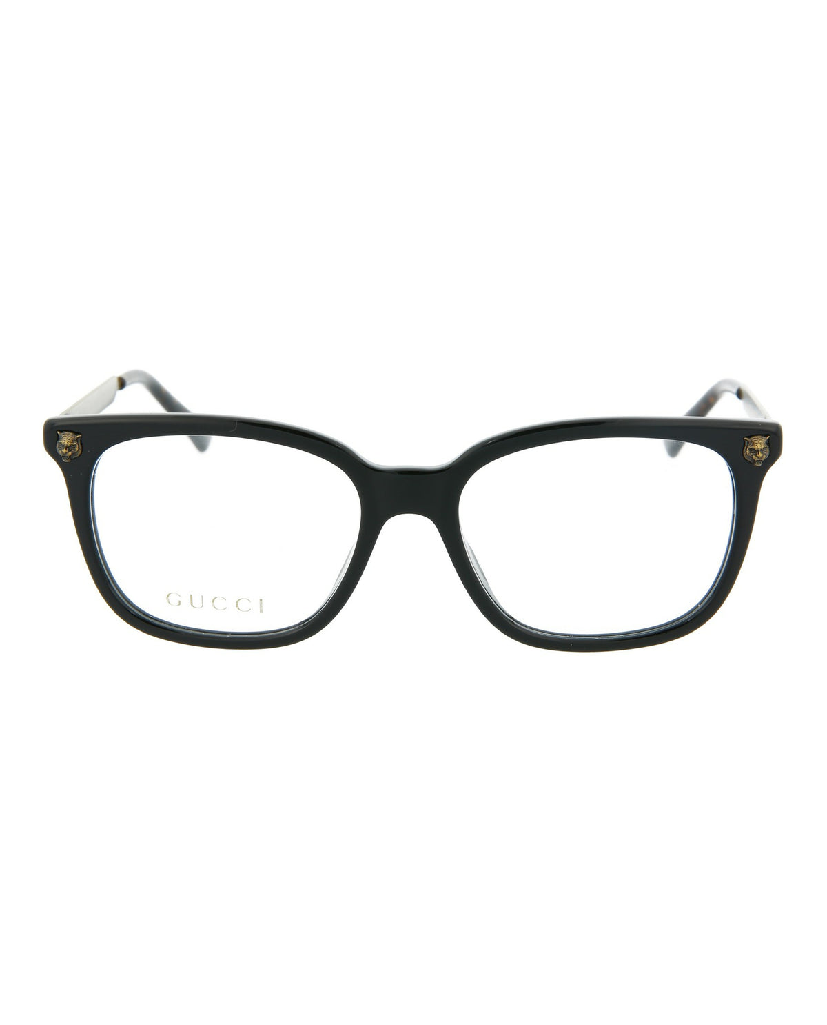 Gucci Womens Square/Rectangle Black Gold Fashion Designer Eyewear
