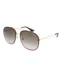 Gucci Womens Aviator Gold Gold Brown Fashion Designer Eyewear