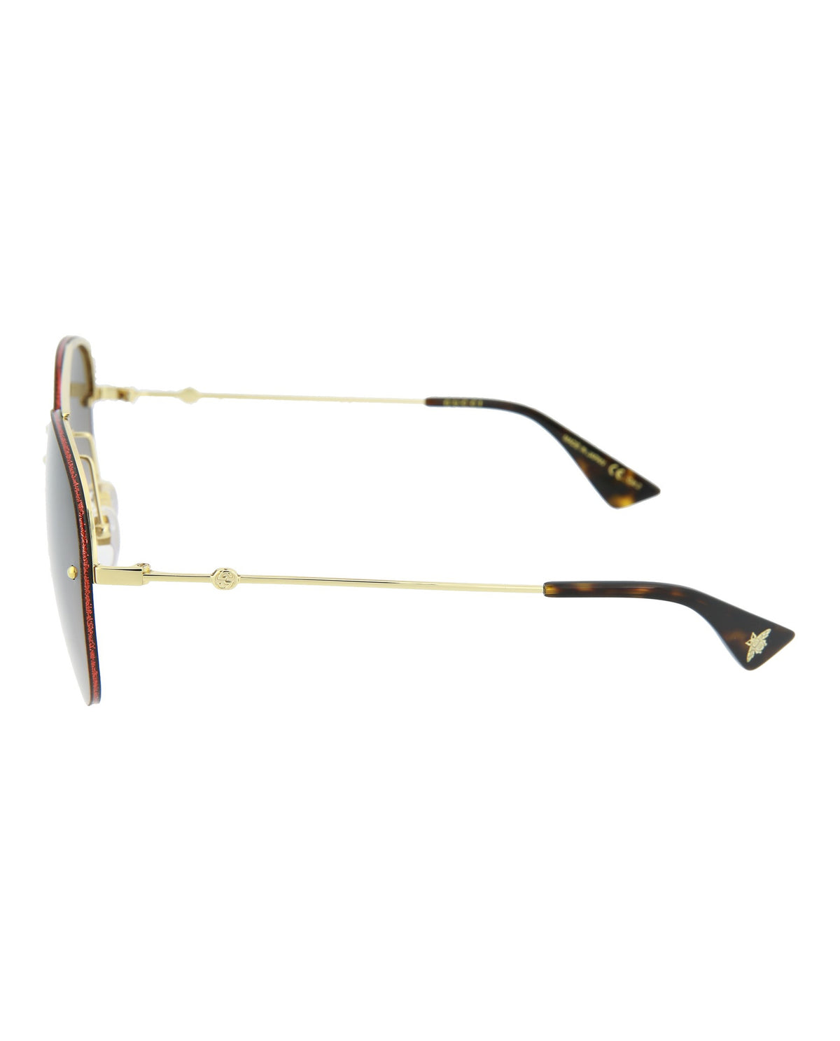 Gucci Womens Aviator Gold Gold Brown Fashion Designer Eyewear