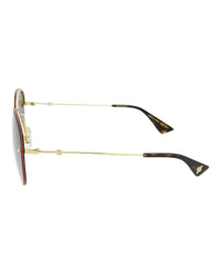 Gucci Womens Aviator Gold Gold Brown Fashion Designer Eyewear