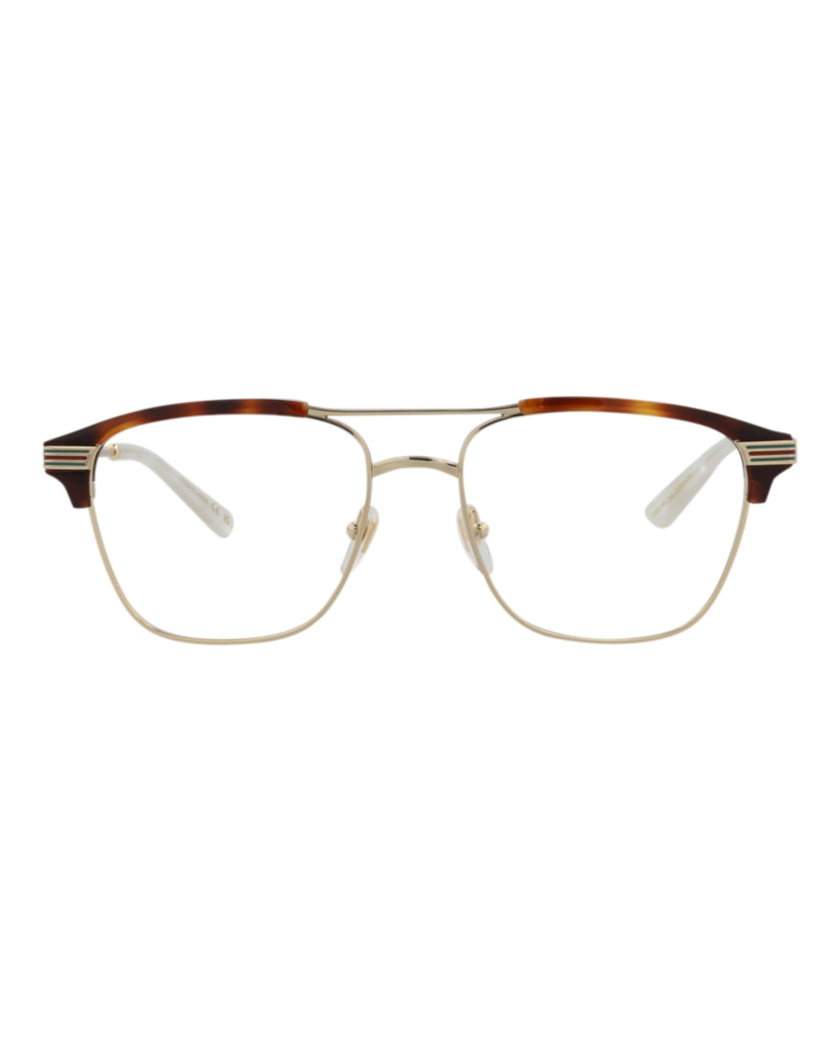 Gucci Gucci Mens Square/Rectangle Gold Gold Transparent Fashion Designer Eyewear
