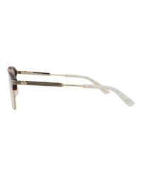 Gucci Gucci Mens Square/Rectangle Gold Gold Transparent Fashion Designer Eyewear