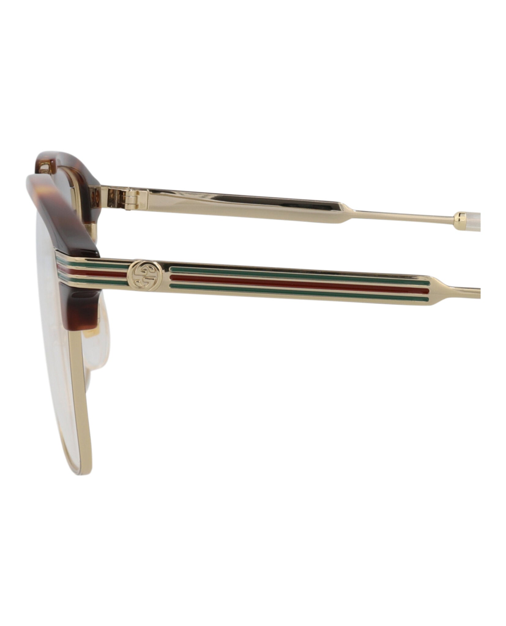 Gucci Gucci Mens Square/Rectangle Gold Gold Transparent Fashion Designer Eyewear