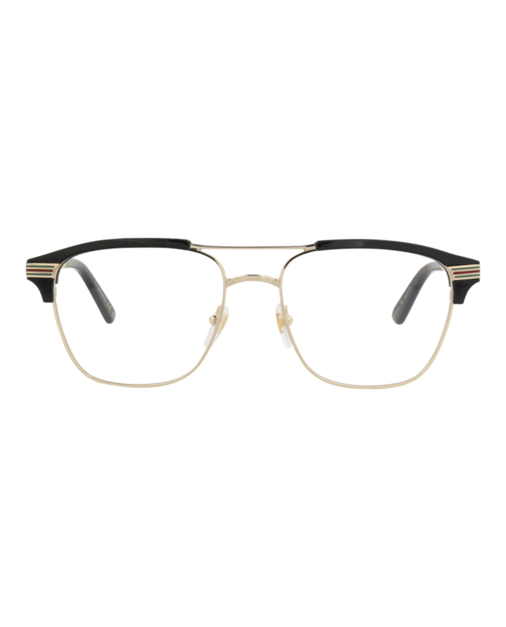 Gucci Gucci Mens Square/Rectangle Gold Gold Transparent Fashion Designer Eyewear