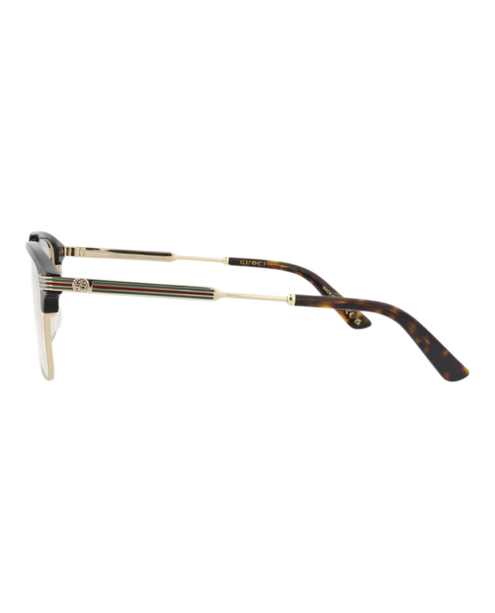 Gucci Gucci Mens Square/Rectangle Gold Gold Transparent Fashion Designer Eyewear