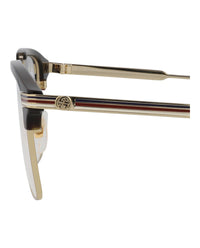 Gucci Mens Square/Rectangle Gold Gold Transparent Fashion Designer Eyewear