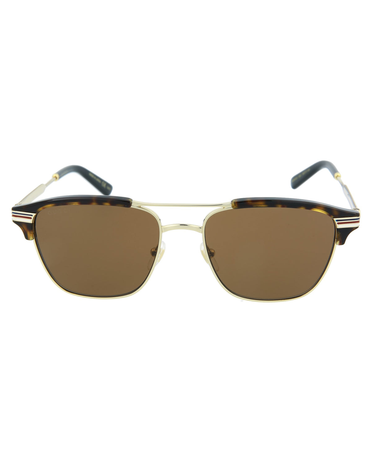 Gucci Mens Square/Rectangle Gold Gold Brown Fashion Designer Eyewear