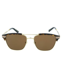 Gucci Mens Square/Rectangle Gold Gold Brown Fashion Designer Eyewear