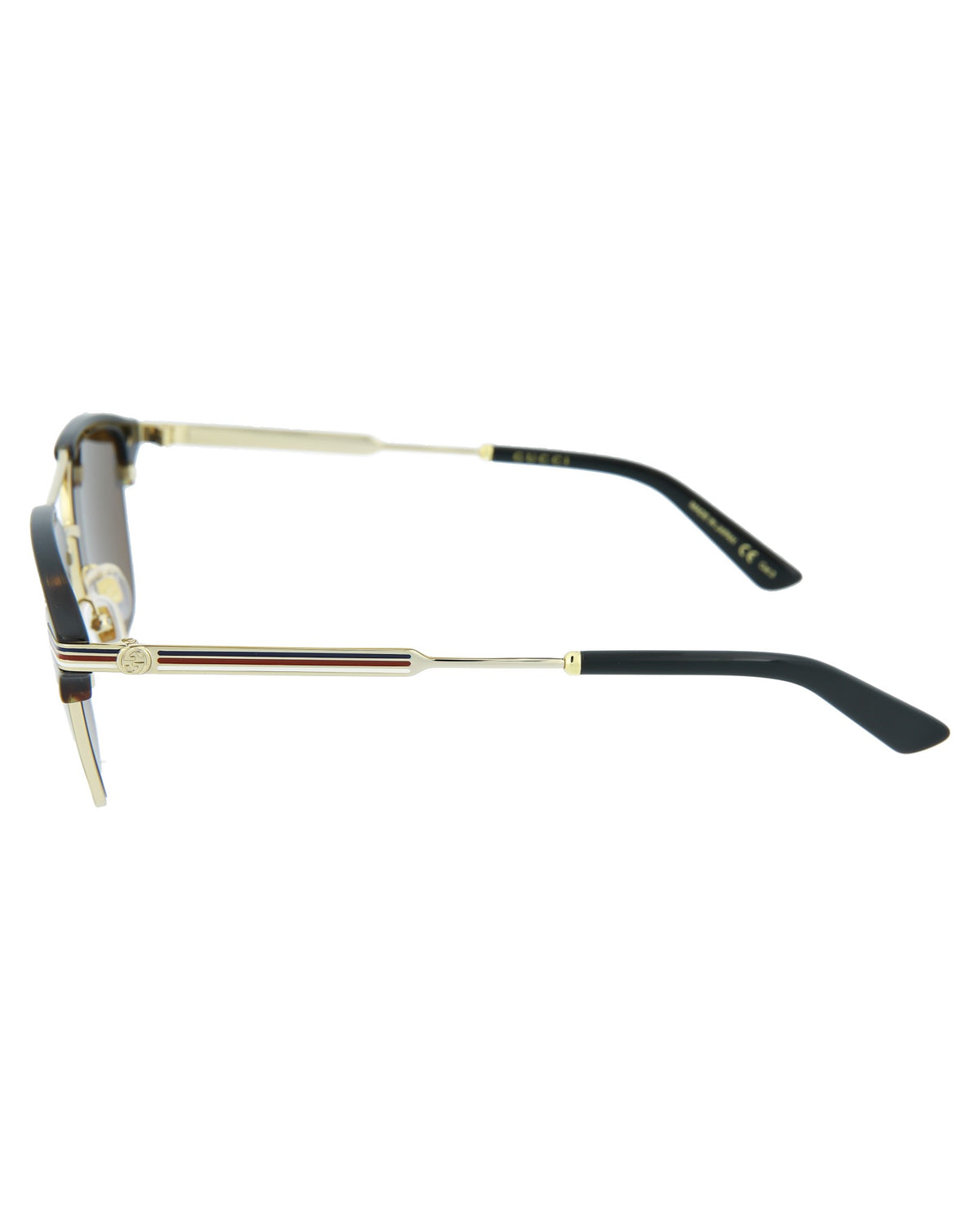 Gucci Mens Square/Rectangle Gold Gold Brown Fashion Designer Eyewear