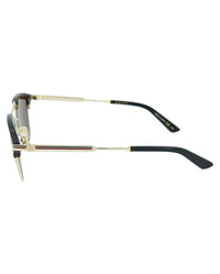 Gucci Mens Square/Rectangle Gold Gold Brown Fashion Designer Eyewear