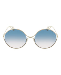 Gucci Womens Round/Oval Gold Gold Multicolor Fashion Designer Eyewear