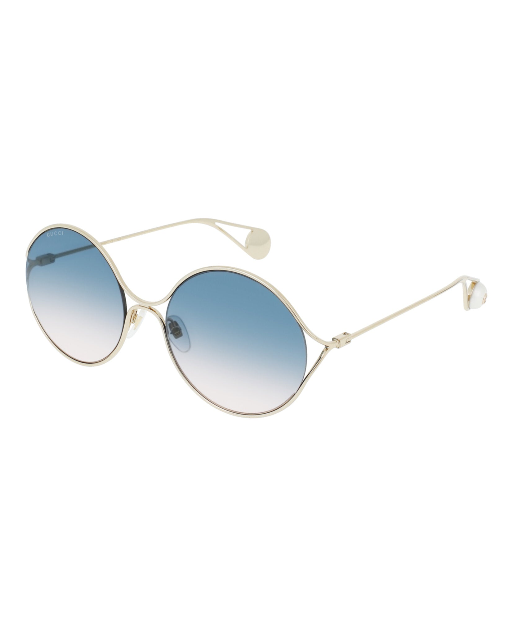 Gucci Womens Round/Oval Gold Gold Multicolor Fashion Designer Eyewear