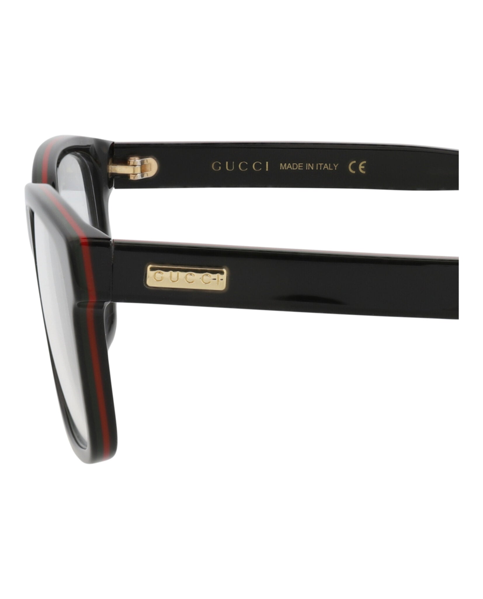 Gucci Gucci Unisex Square/Rectangle Black Black Transparent Fashion Designer Eyewear