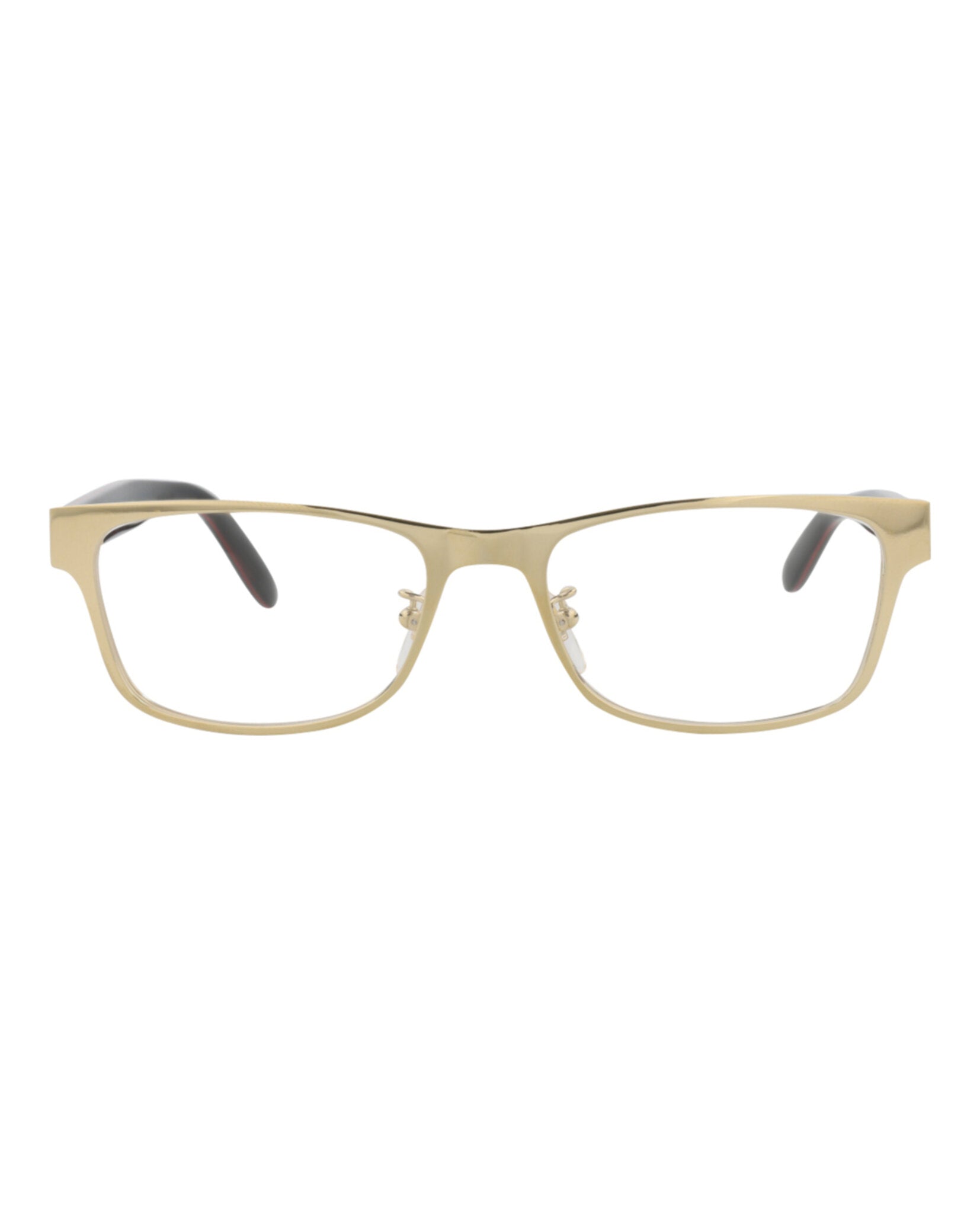 Gucci Unisex Square/Rectangle Gold Black Transparent Fashion Designer Eyewear