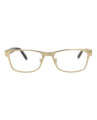 Gucci Unisex Square/Rectangle Gold Black Transparent Fashion Designer Eyewear