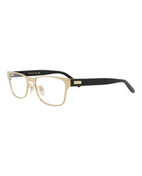 Gucci Unisex Square/Rectangle Gold Black Transparent Fashion Designer Eyewear