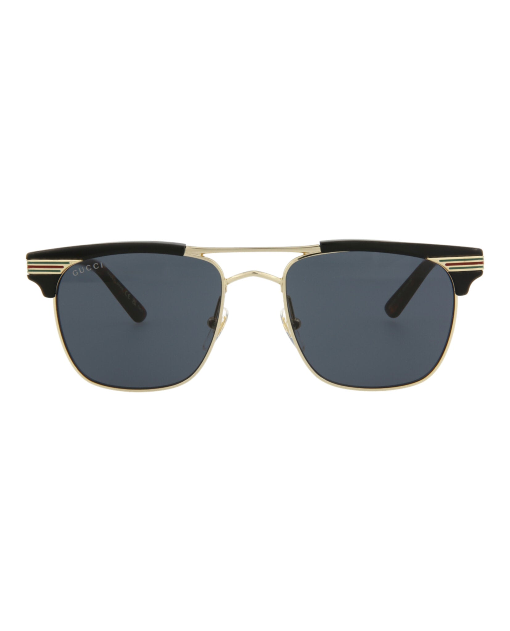 Gucci Mens Square/Rectangle Black Gold Grey Fashion Designer Eyewear