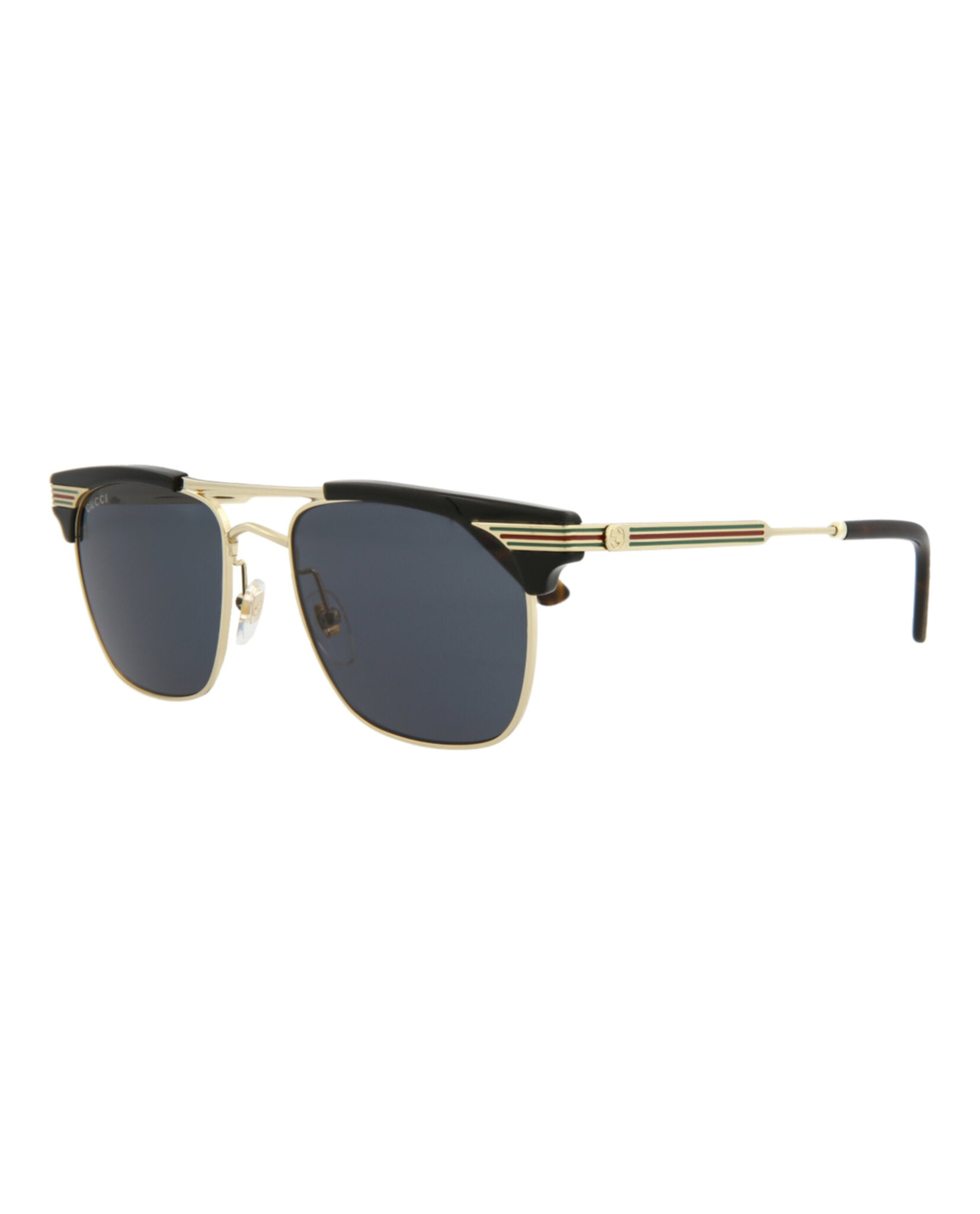 Gucci Mens Square/Rectangle Black Gold Grey Fashion Designer Eyewear