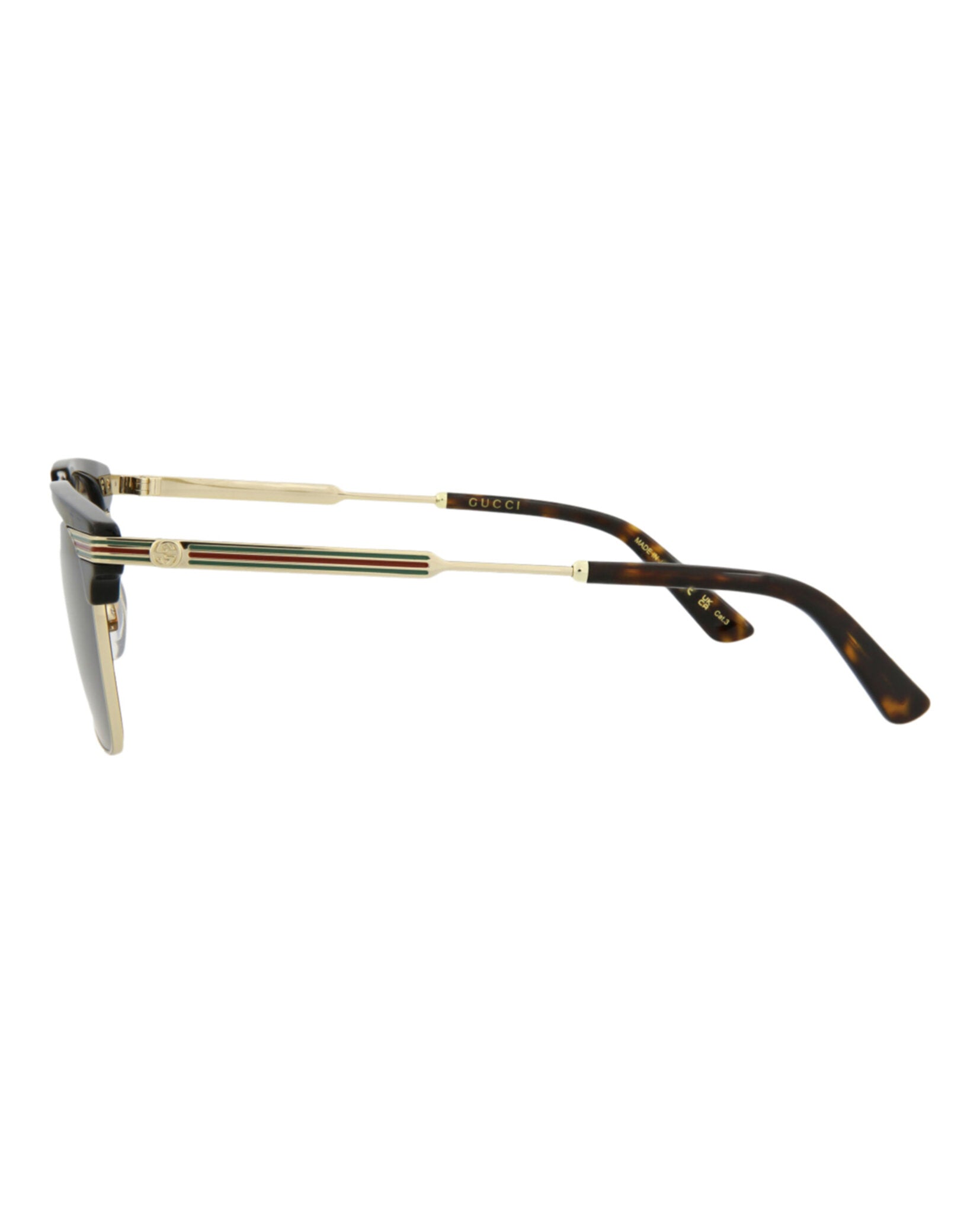 Gucci Mens Square/Rectangle Black Gold Grey Fashion Designer Eyewear
