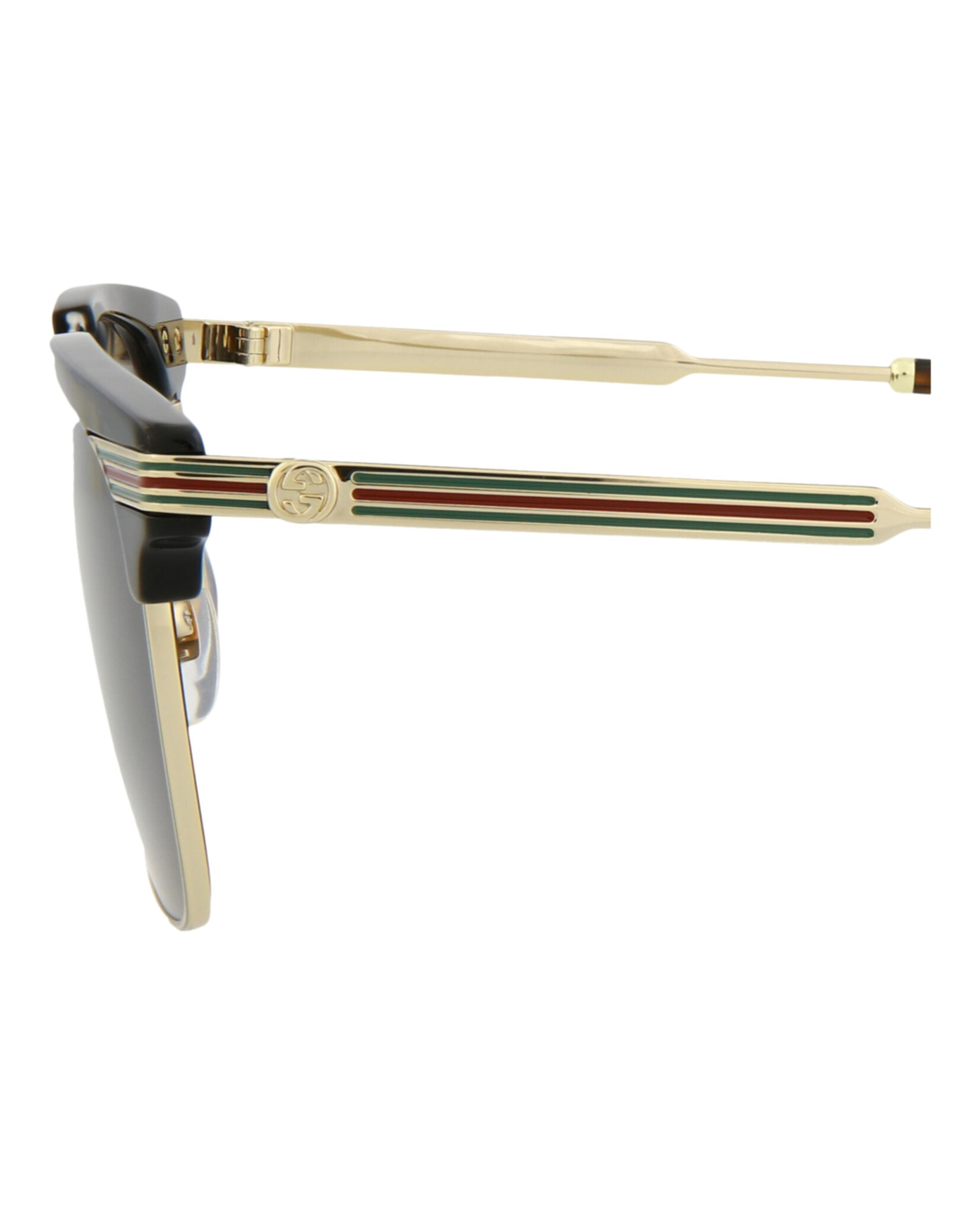 Gucci Mens Square/Rectangle Black Gold Grey Fashion Designer Eyewear