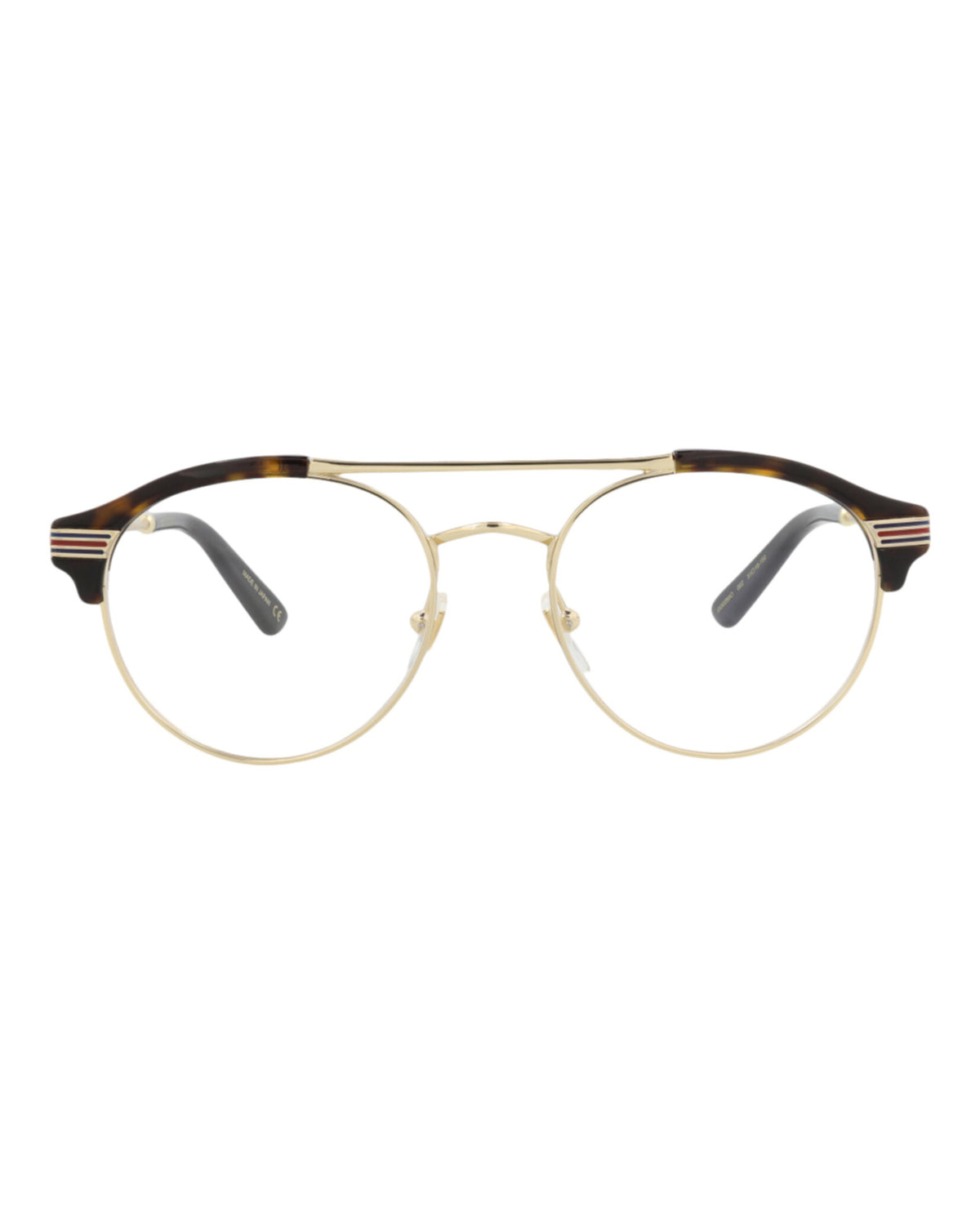 Gucci Mens Round/Oval Havana Gold Transparent Fashion Designer Eyewear